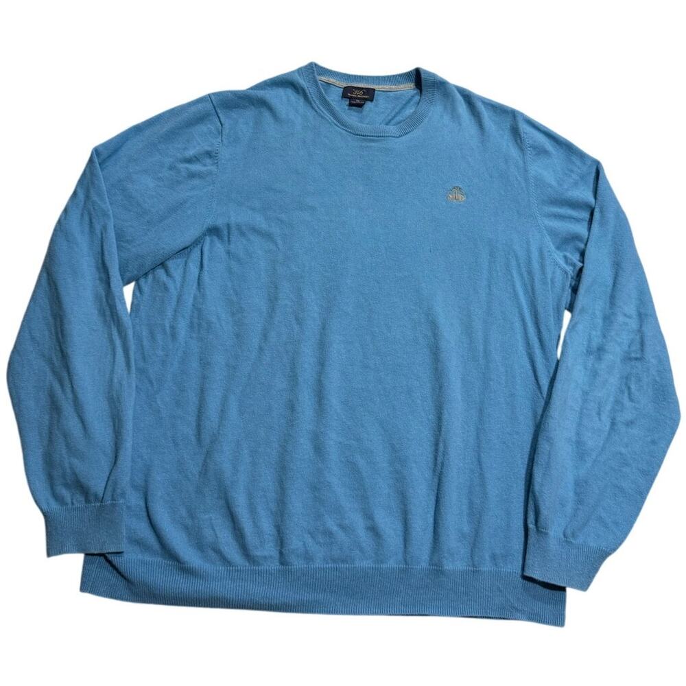 Brooks Brothers 346 Sweater Pullover Men's Size XL Cotton Cashmere Blue